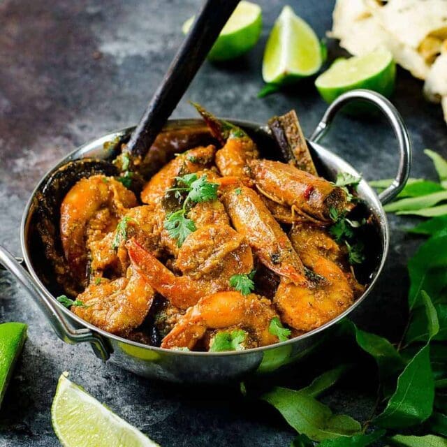Sri Lankan prawn curry with coconut gravy